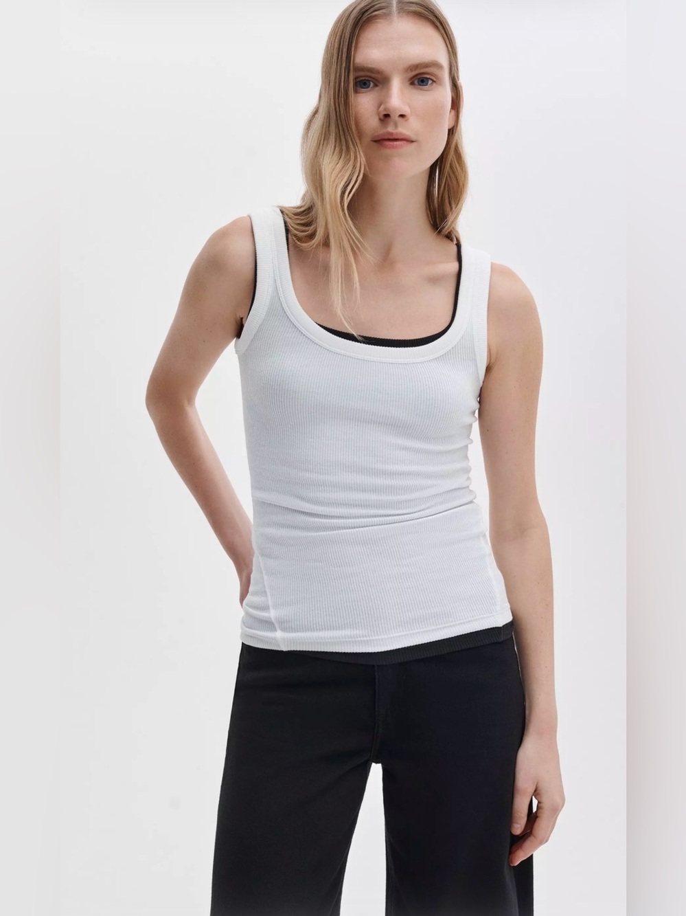 rag & bone The Essential Ribbed U-Neck Tank
